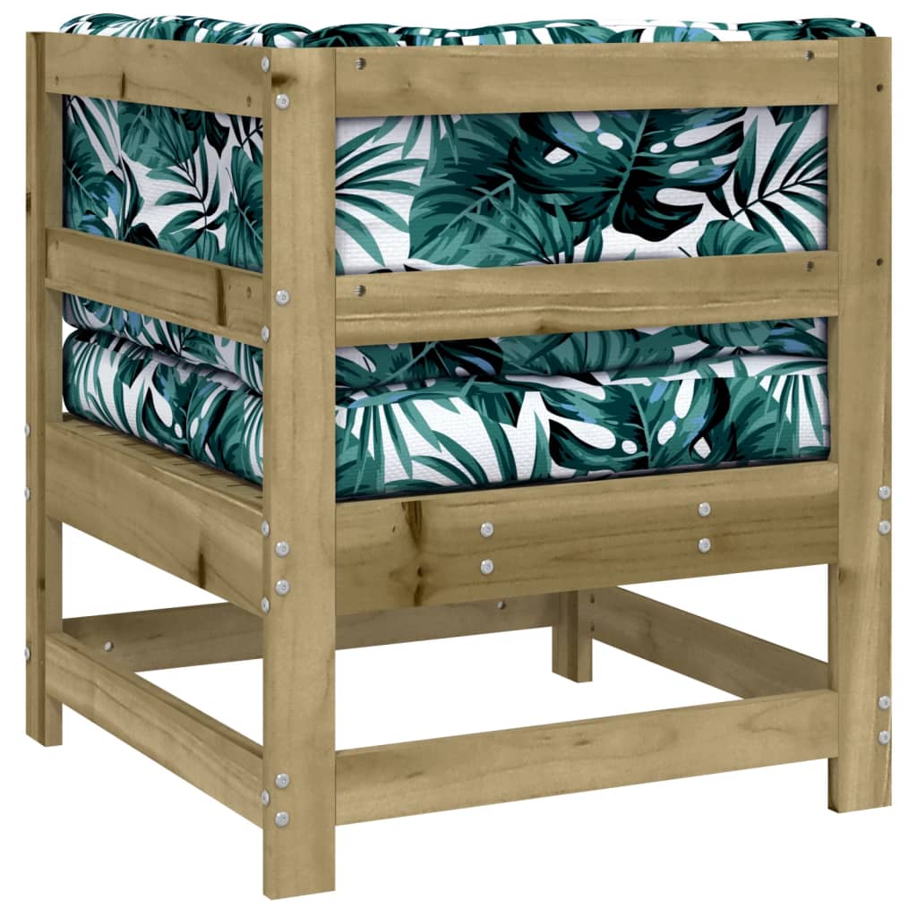 Canapé d'angle avec coussins bois de pin imprégné Éléments pour canapés modulables de jardin vidaXL