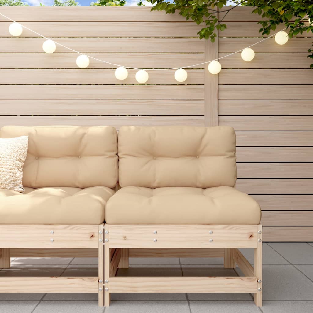 Canapé central avec coussins bois de pin massif Éléments pour canapés modulables de jardin vidaXL