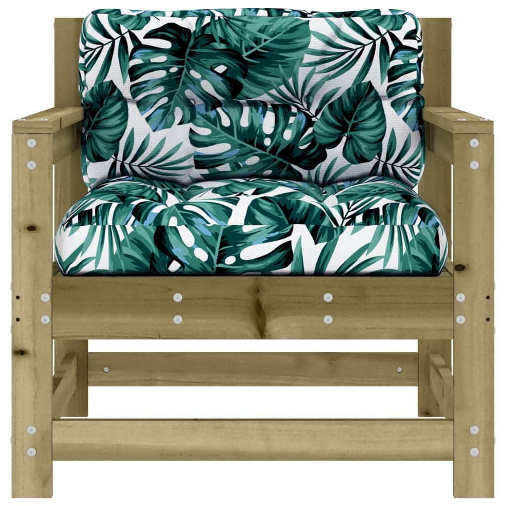 Chaises de jardin avec coussins lot de 2 bois de pin imprégné Éléments pour canapés modulables de jardin vidaXL