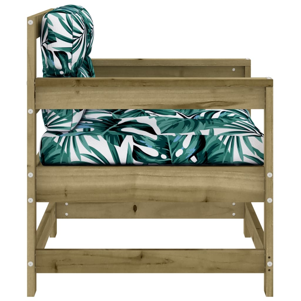 Chaises de jardin avec coussins lot de 2 bois de pin imprégné Éléments pour canapés modulables de jardin vidaXL