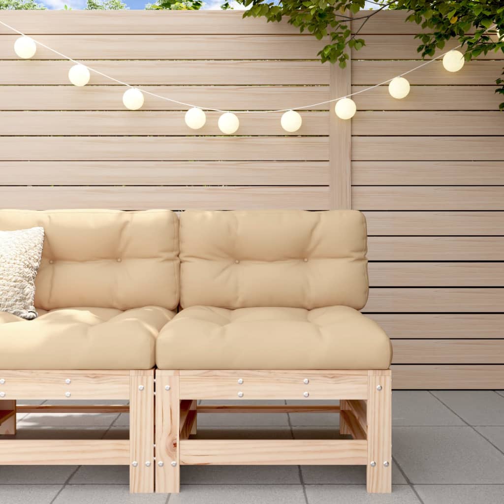 Canapé central avec coussins bois de pin massif Éléments pour canapés modulables de jardin vidaXL