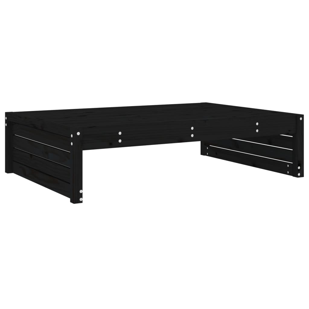 Repose-pied de jardin 120x80 cm noir bois de pin massif Éléments pour canapés modulables de jardin vidaXL