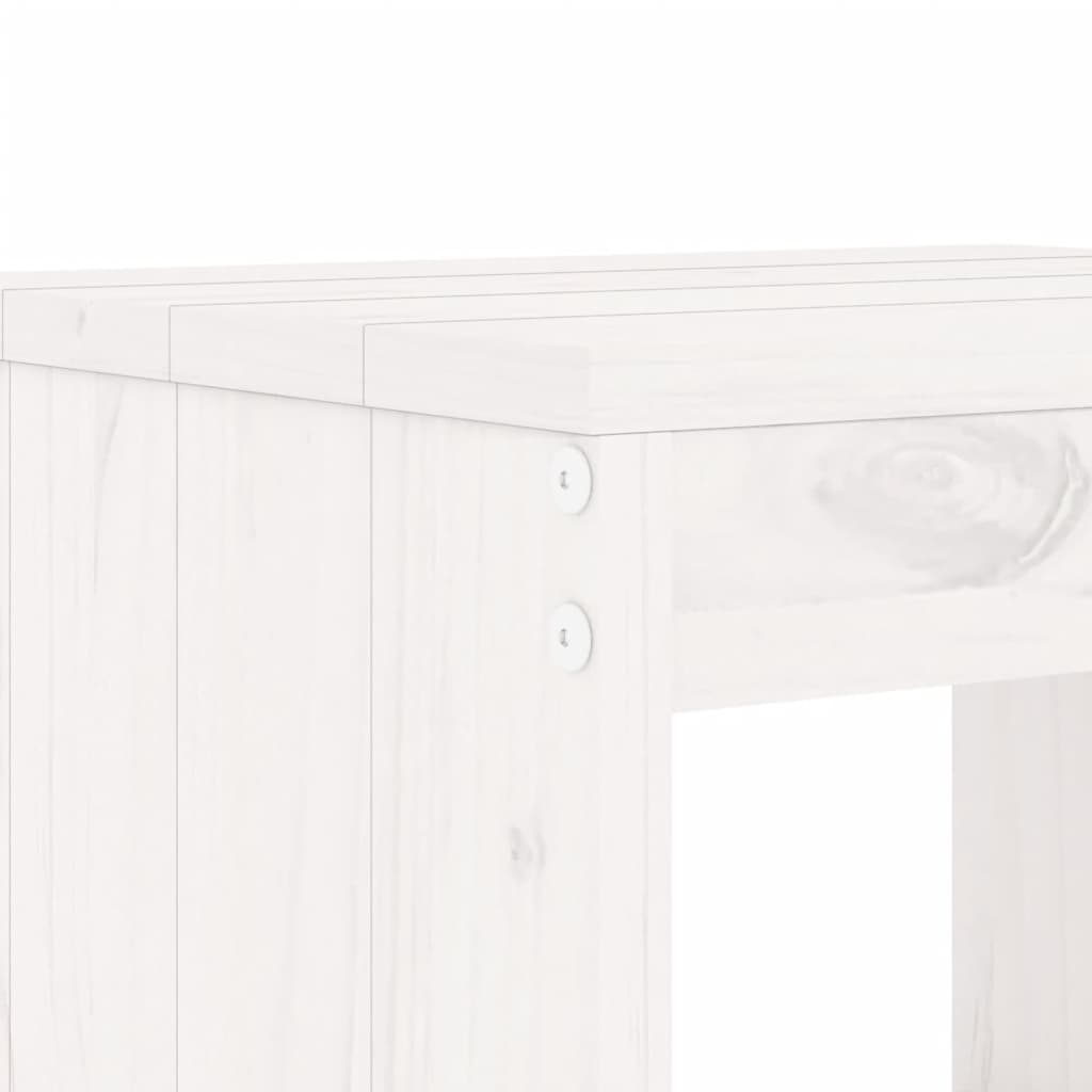 Ensemble de bistrot de jardin 3 pcs blanc bois de pin massif
