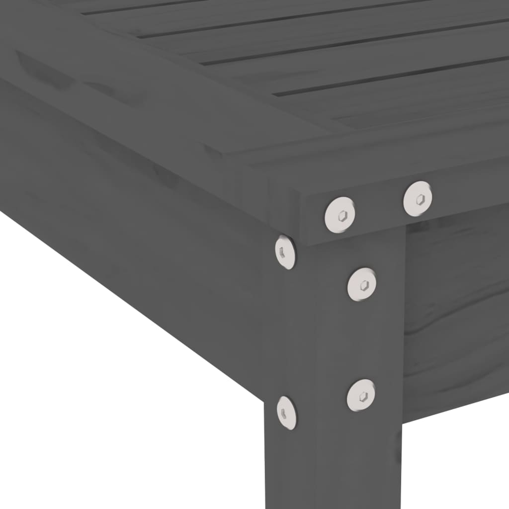 Ensemble de bistrot de jardin 3 pcs gris bois de pin massif