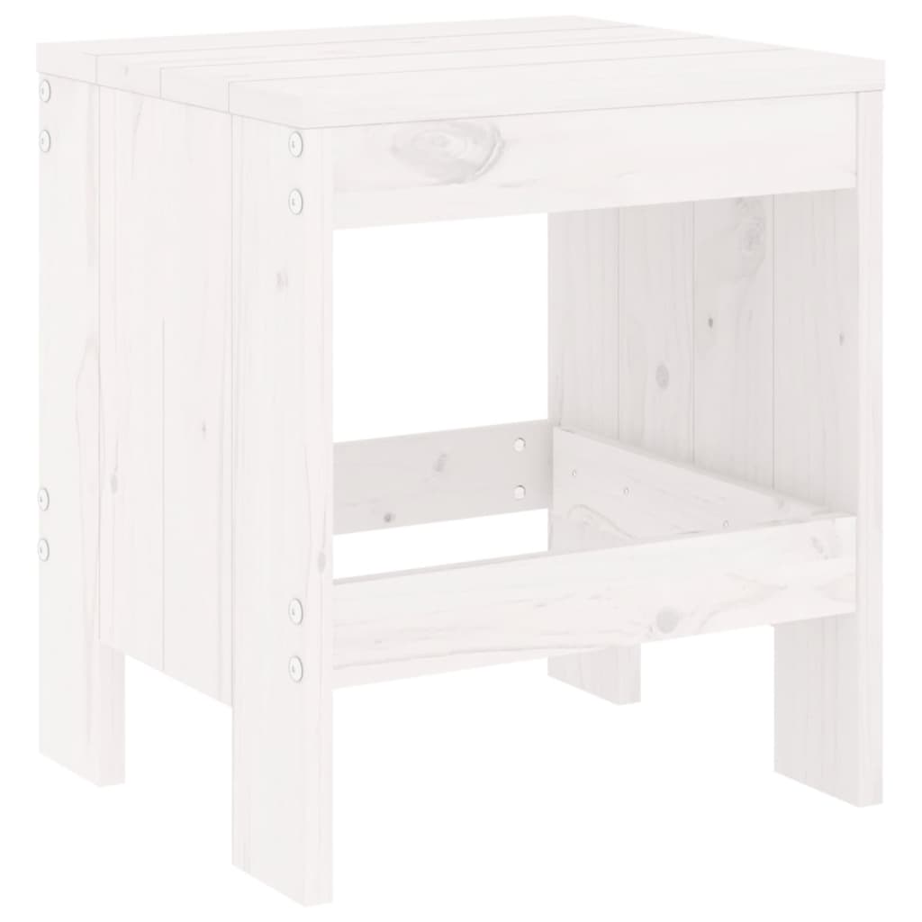 Ensemble à manger de jardin 5pcs blanc bois massif de pin