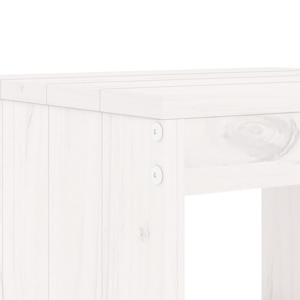 Ensemble à manger de jardin 5pcs blanc bois massif de pin