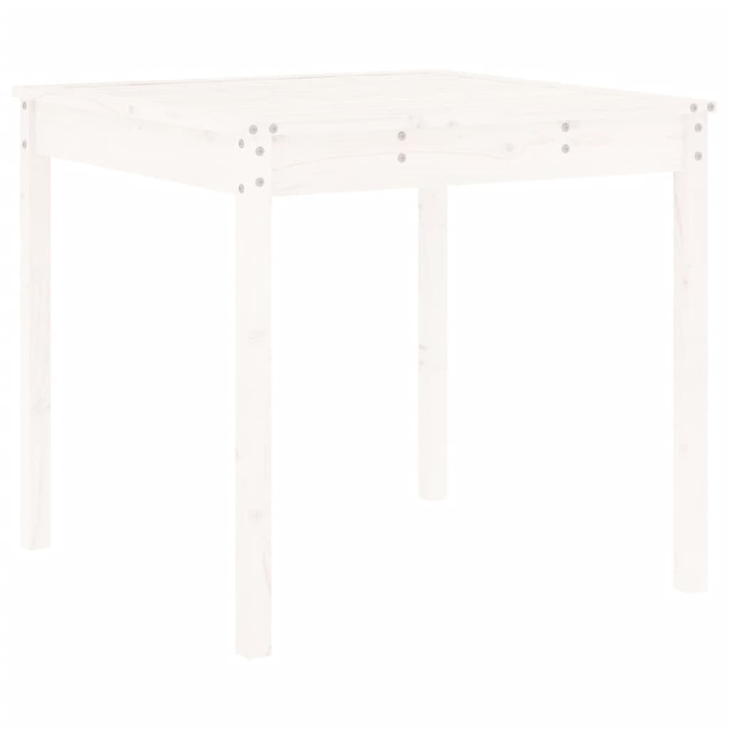 Ensemble à manger de jardin 5pcs blanc bois massif de pin