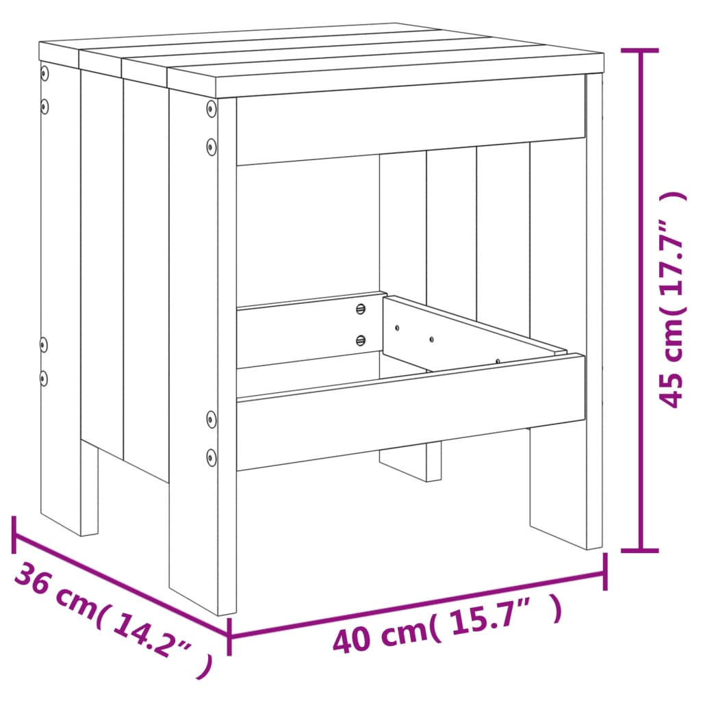 Ensemble à manger de jardin 5pcs blanc bois massif de pin