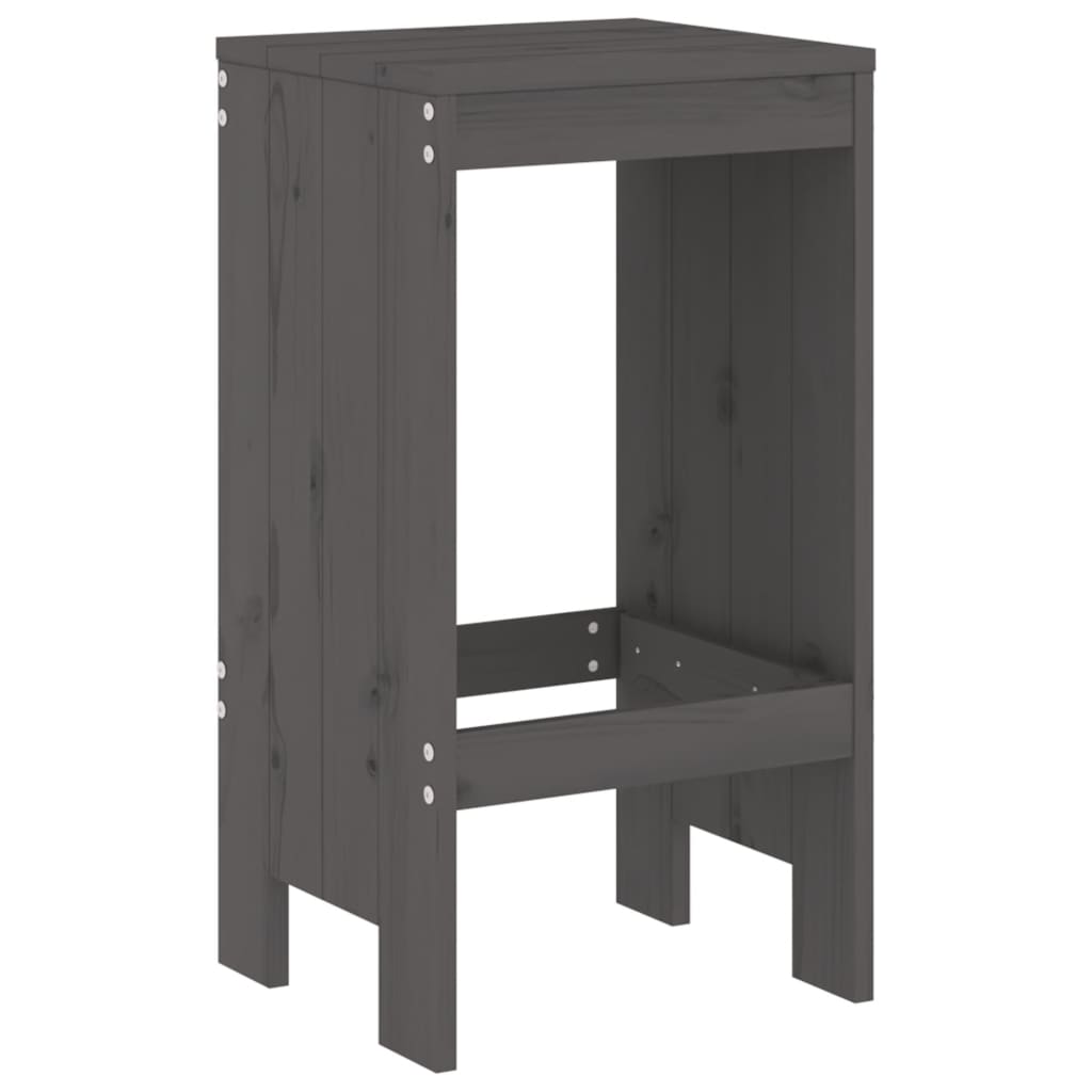 Ensemble de bar de jardin 3 pcs gris bois de pin massif