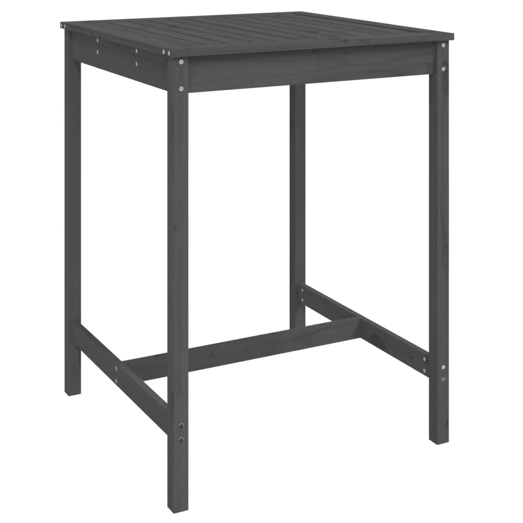 Ensemble de bar de jardin 3 pcs gris bois de pin massif