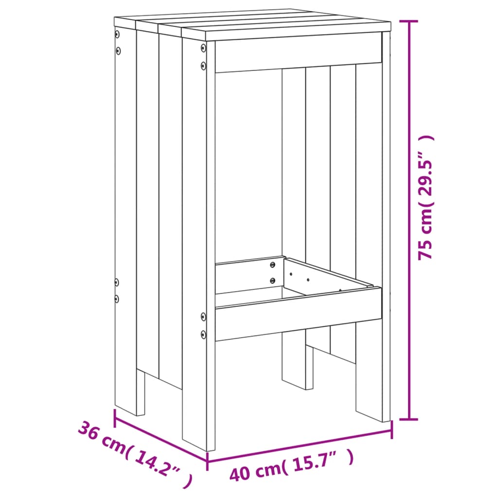 Ensemble de bar de jardin 3 pcs bois massif de Douglas
