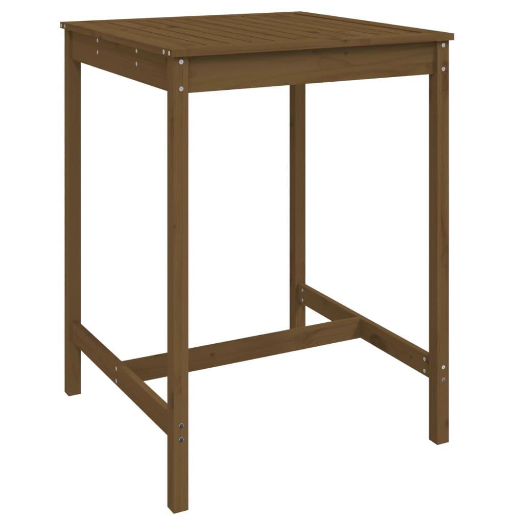Ensemble de bar de jardin 5 pcs marron miel bois de pin massif