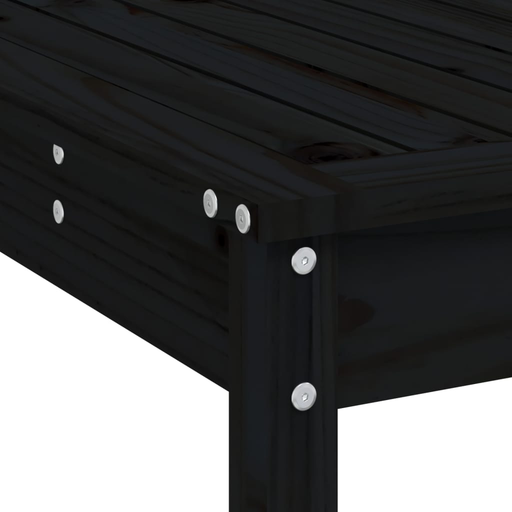 Ensemble de bar de jardin 5 pcs noir bois de pin massif