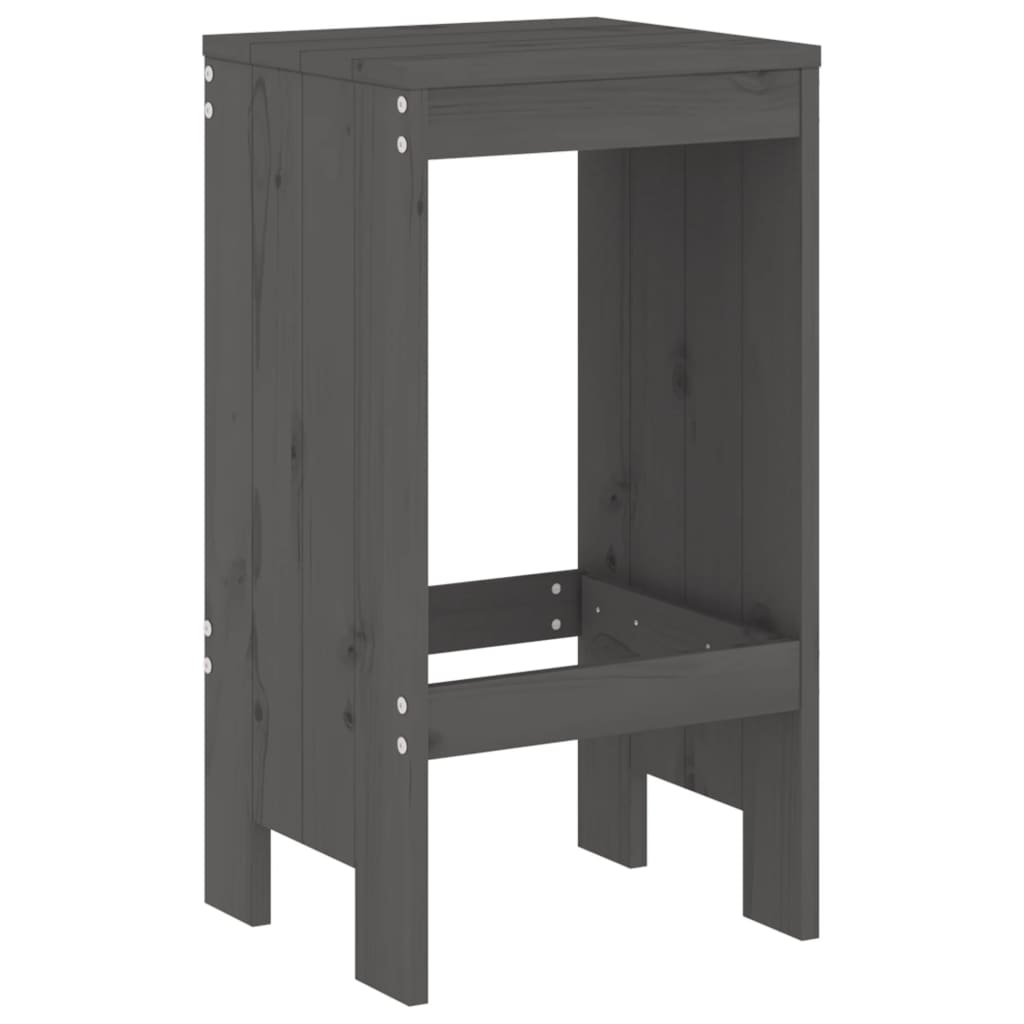 Ensemble de bar de jardin 5 pcs gris bois de pin massif