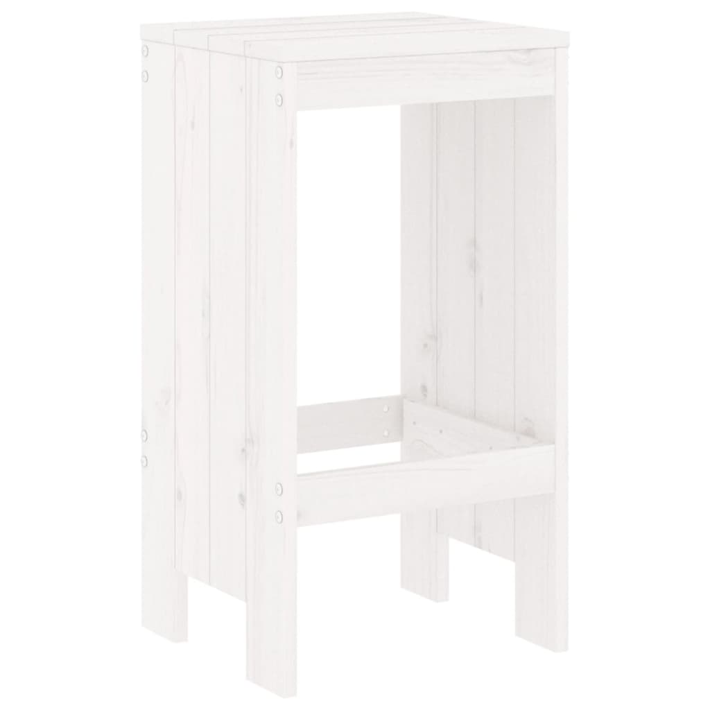 Ensemble de bar de jardin 7 pcs blanc bois de pin massif