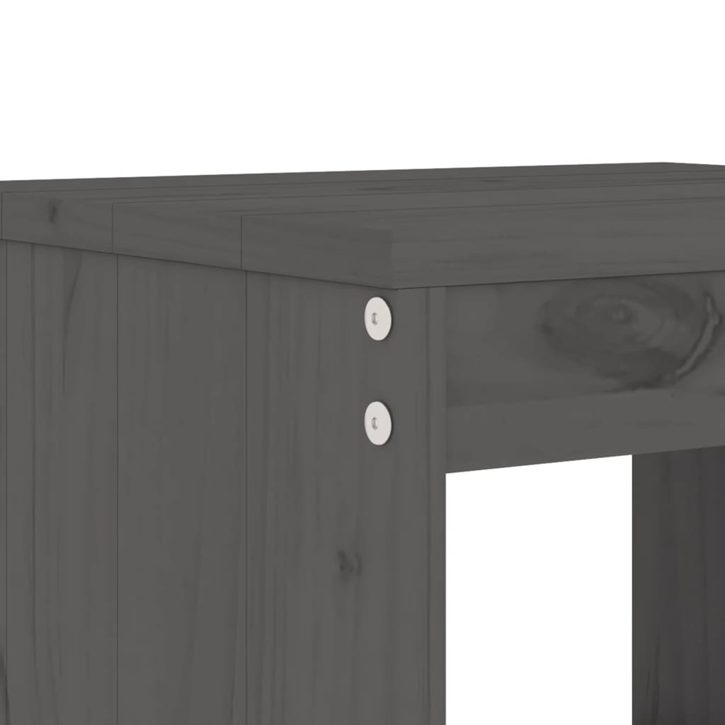 Ensemble de bar de jardin 7 pcs gris bois de pin massif