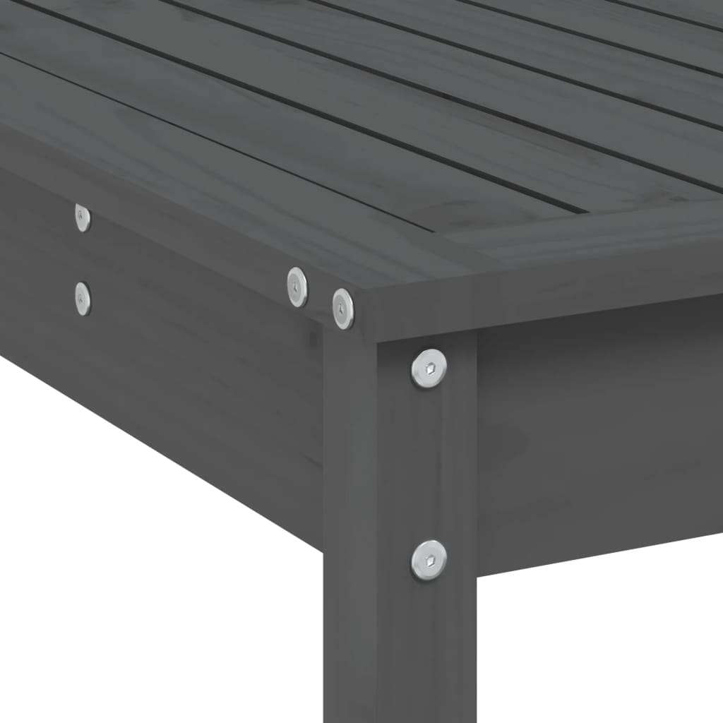 Ensemble de bar de jardin 7 pcs gris bois de pin massif