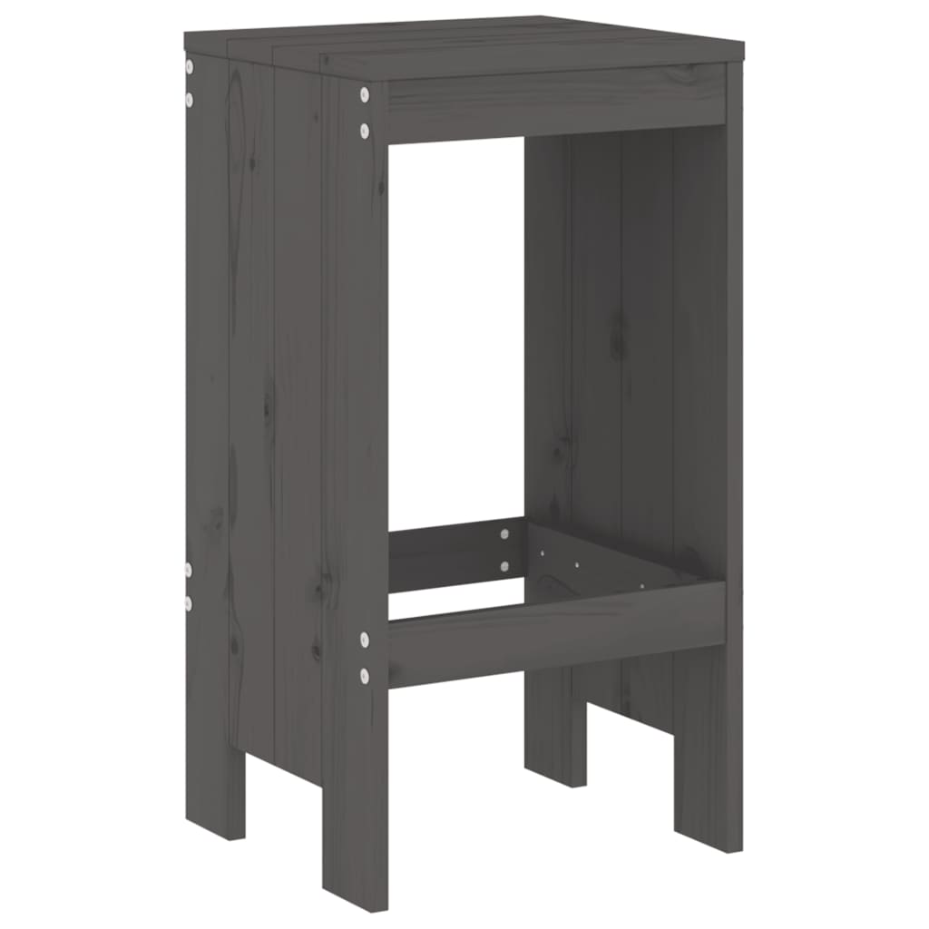 Ensemble de bar de jardin 9 pcs gris bois de pin massif