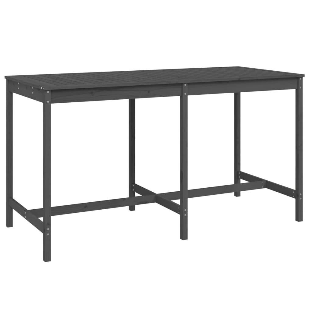 Ensemble de bar de jardin 9 pcs gris bois de pin massif
