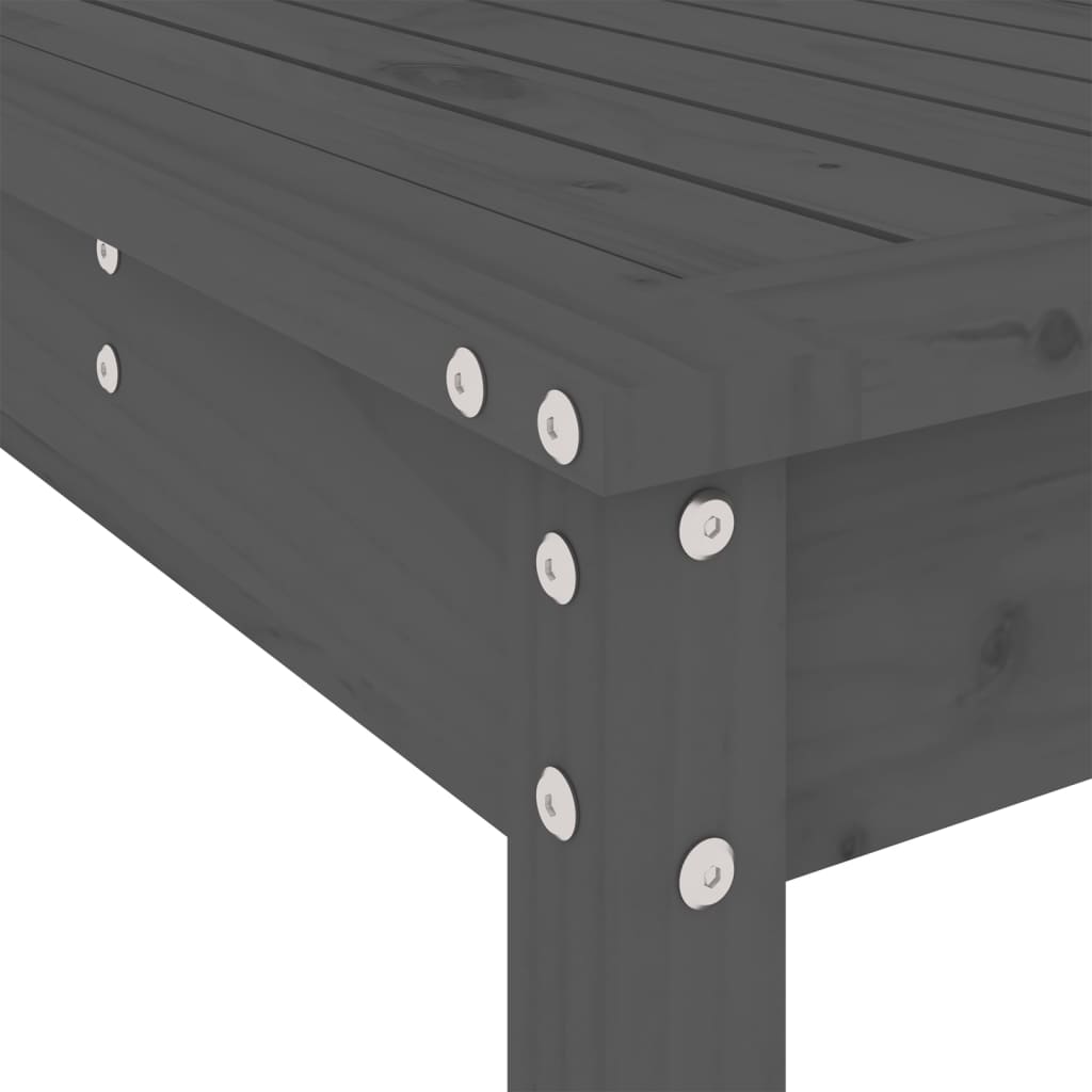 Ensemble de bar de jardin 3 pcs gris bois de pin massif