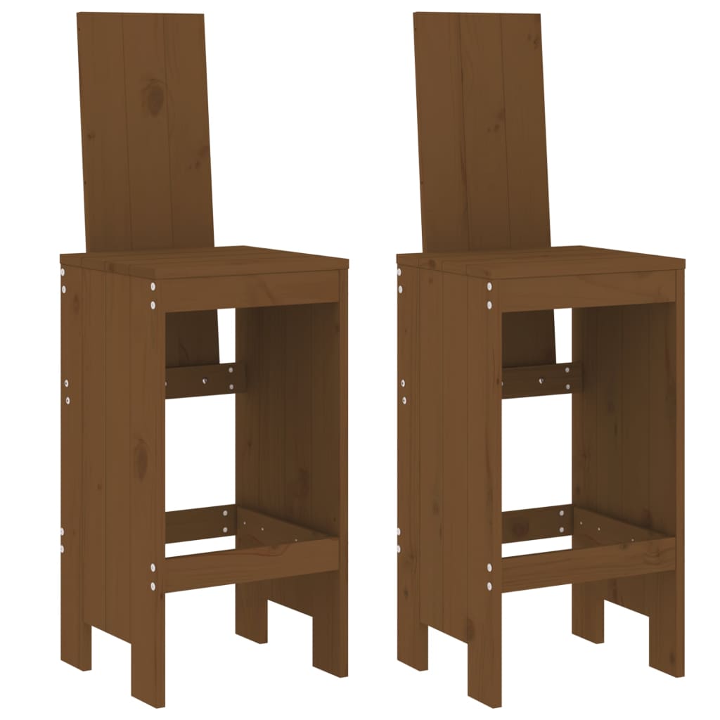 Ensemble de bar de jardin 3 pcs marron miel bois pin massif