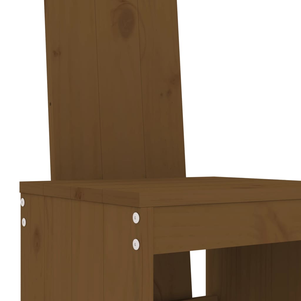 Ensemble de bar de jardin 3 pcs marron miel bois pin massif