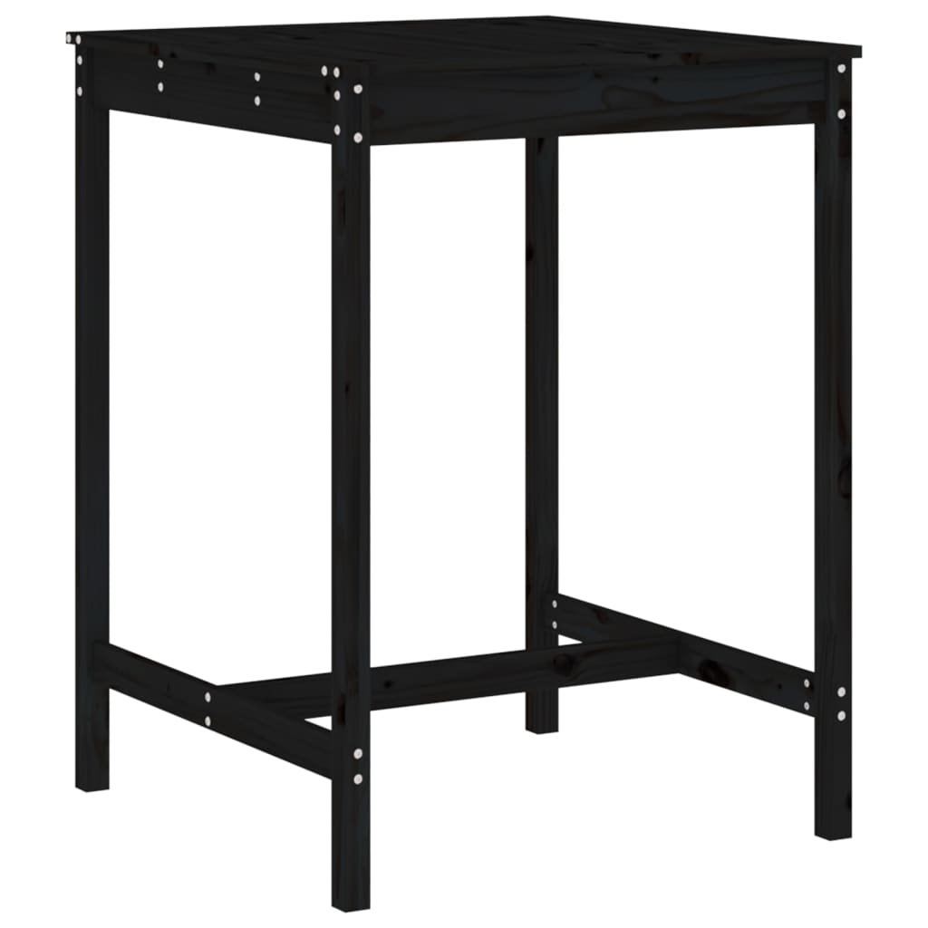 Ensemble de bar de jardin 5 pcs noir bois de pin massif