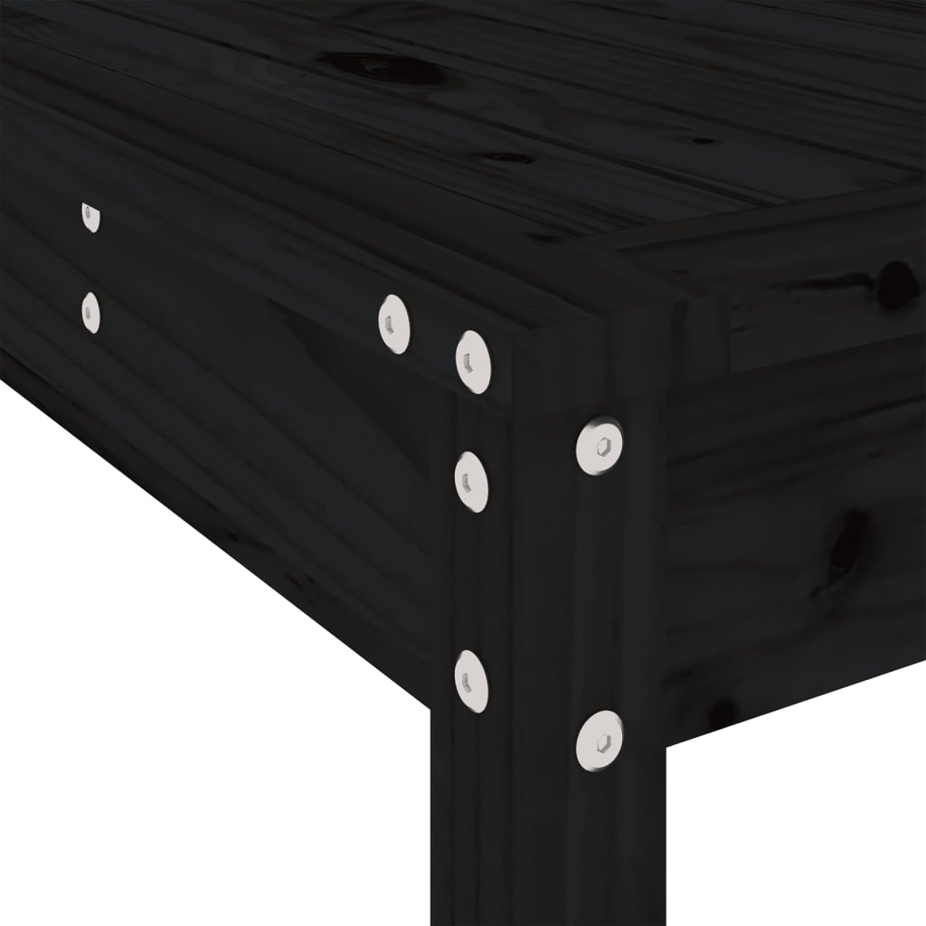 Ensemble de bar de jardin 5 pcs noir bois de pin massif