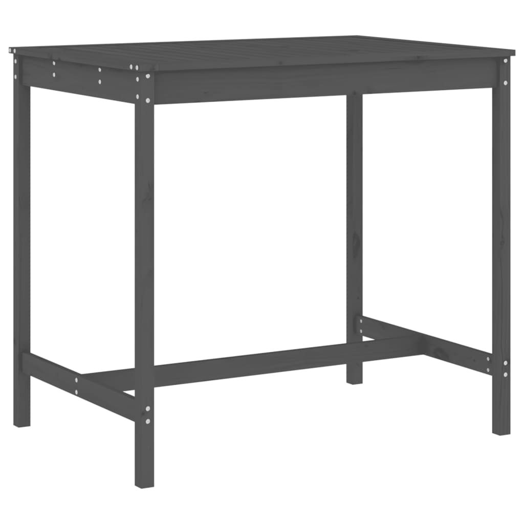 Ensemble de bar de jardin 5 pcs gris bois de pin massif
