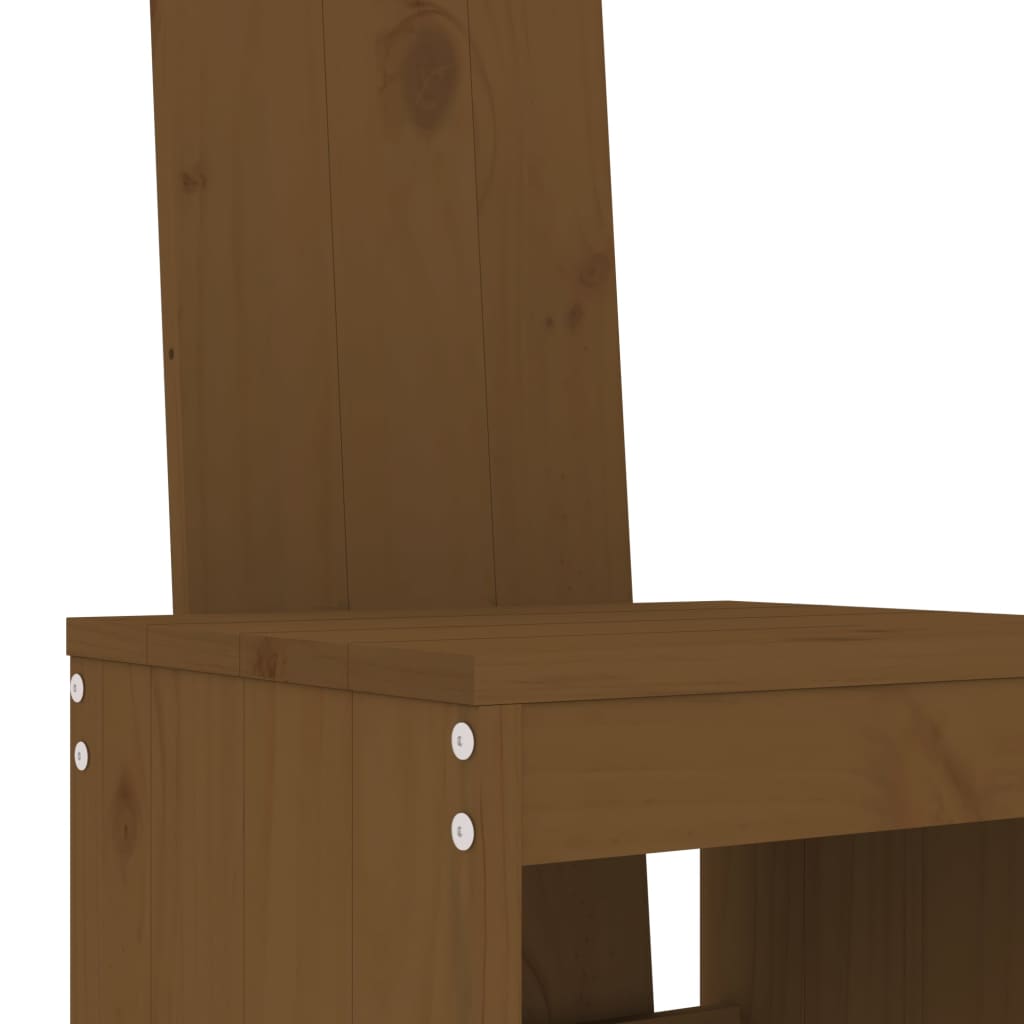 Ensemble de bar de jardin 7 pcs marron miel bois de pin massif