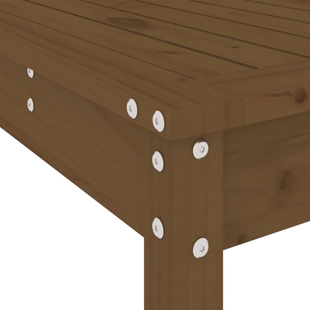 Ensemble de bar de jardin 7 pcs marron miel bois de pin massif