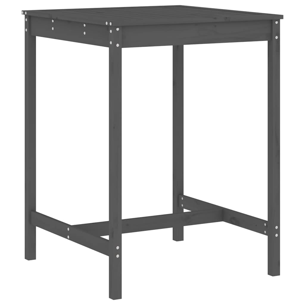 Ensemble de bar de jardin 3 pcs gris bois de pin massif