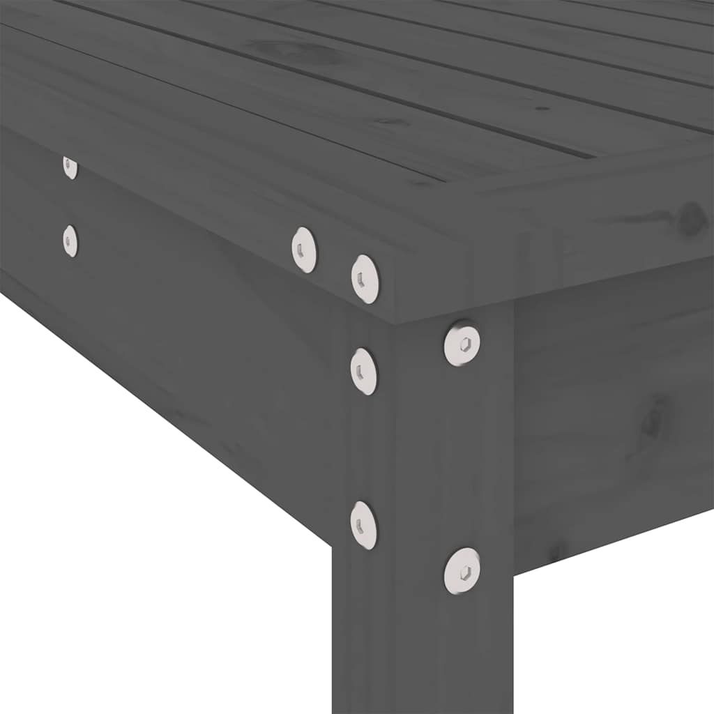 Ensemble de bar de jardin 3 pcs gris bois de pin massif