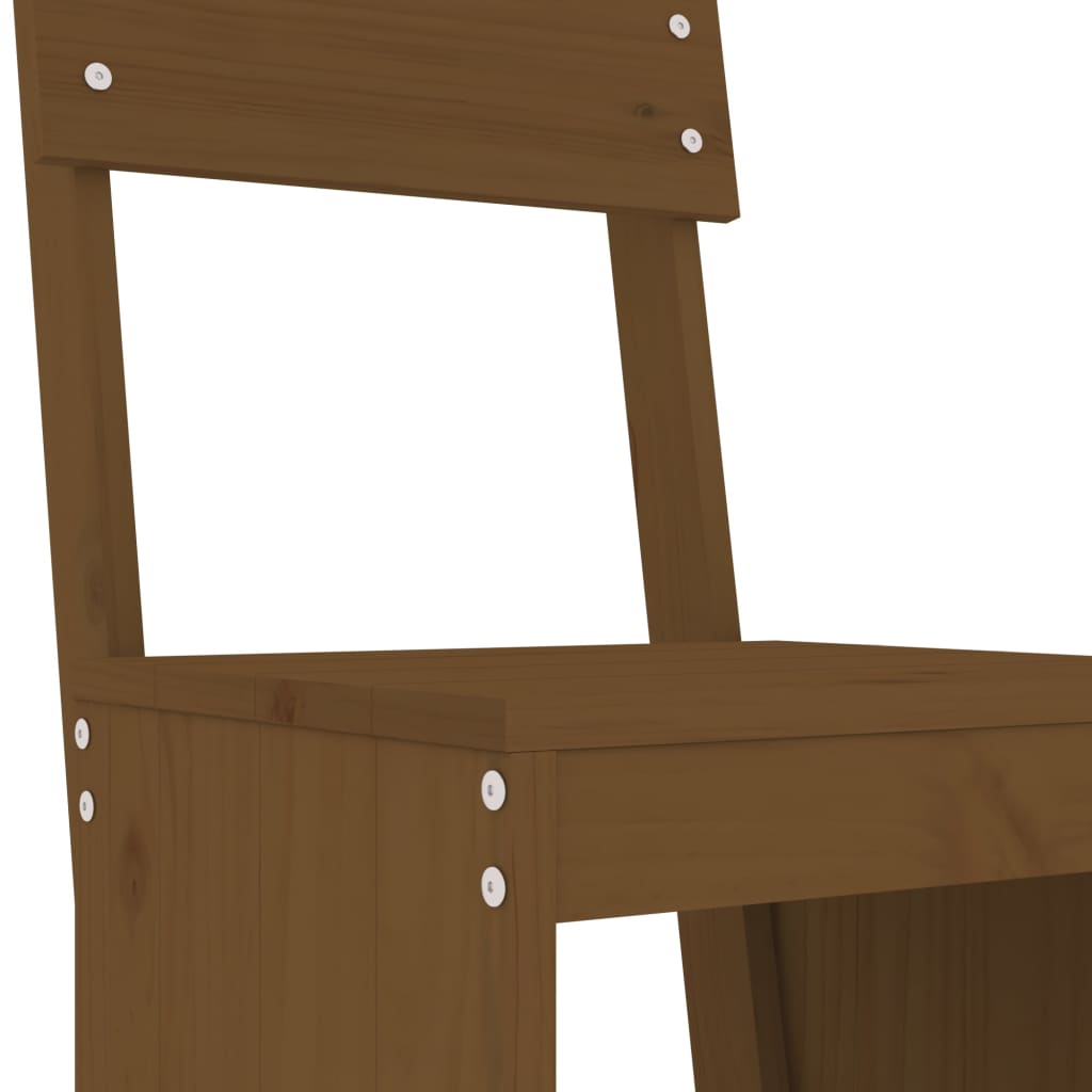 Ensemble de bar de jardin 5 pcs marron miel bois de pin massif