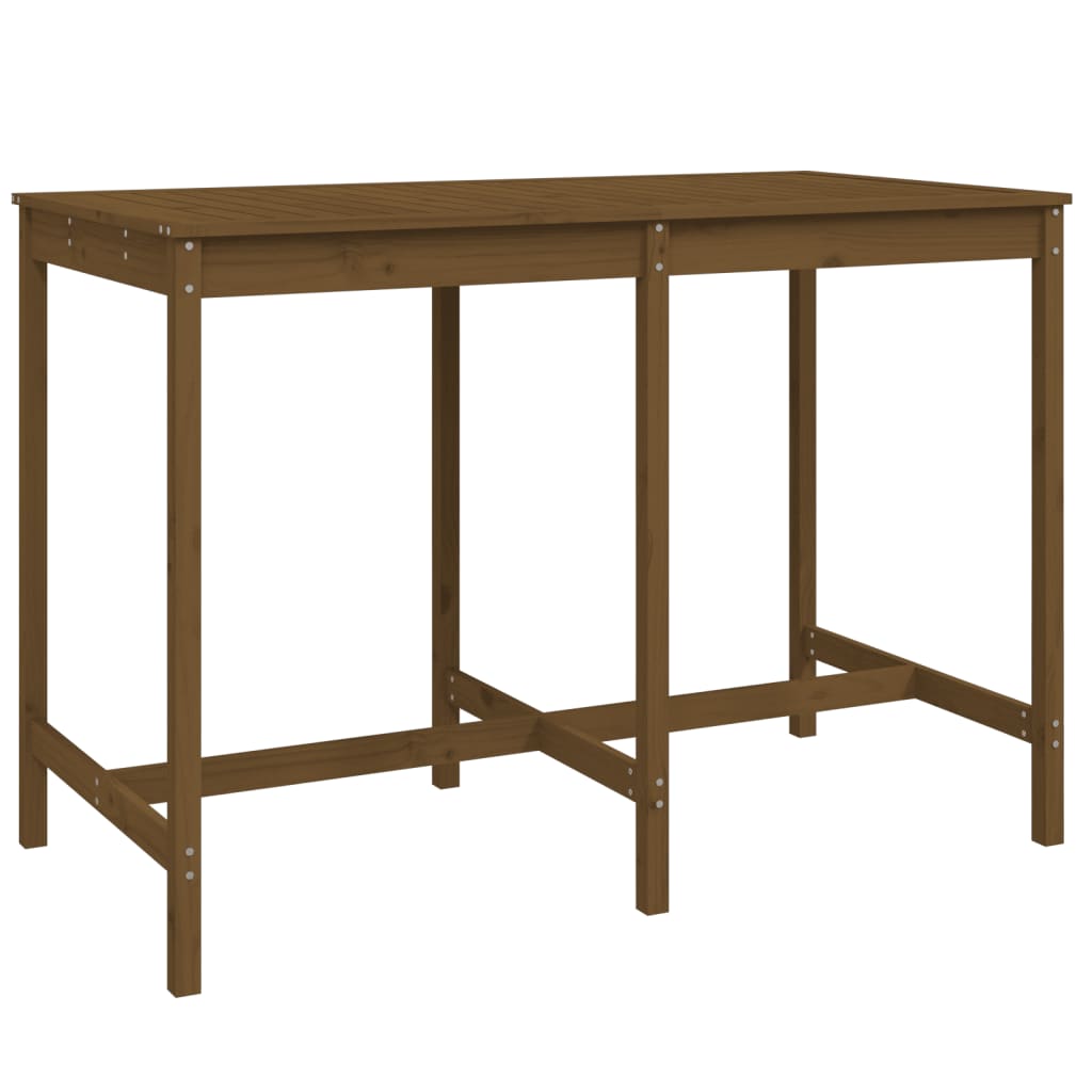 Ensemble de bar de jardin 7 pcs marron miel bois de pin massif