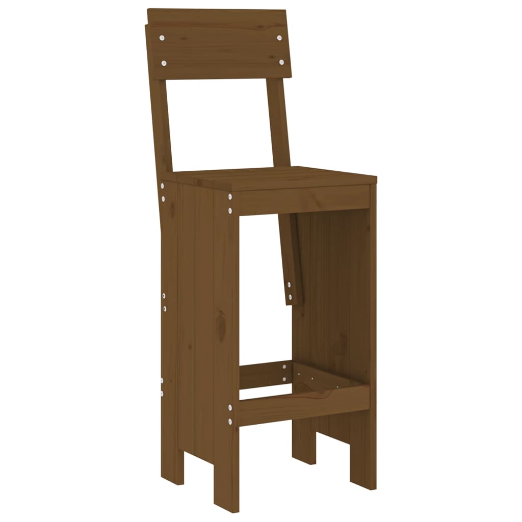 Ensemble de bar de jardin 9 pcs marron miel bois de pin massif
