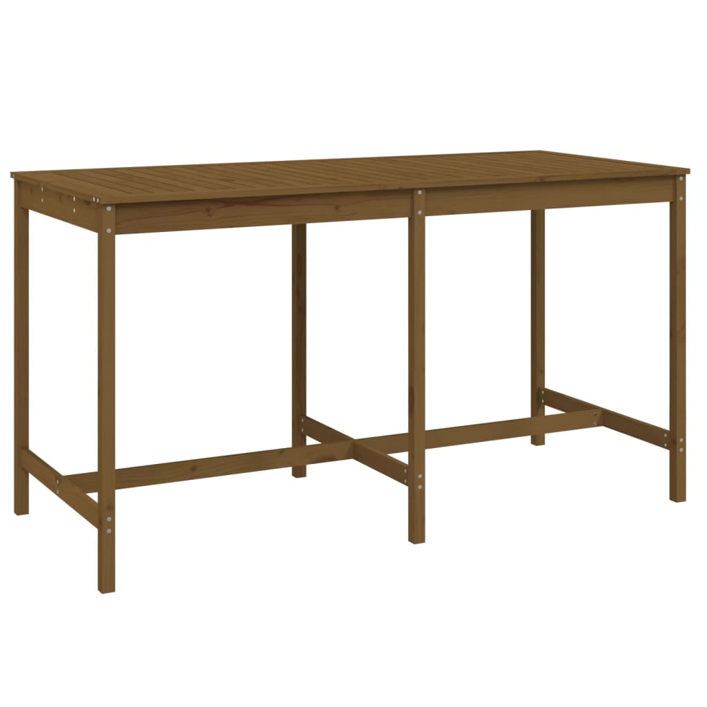 Ensemble de bar de jardin 9 pcs marron miel bois de pin massif