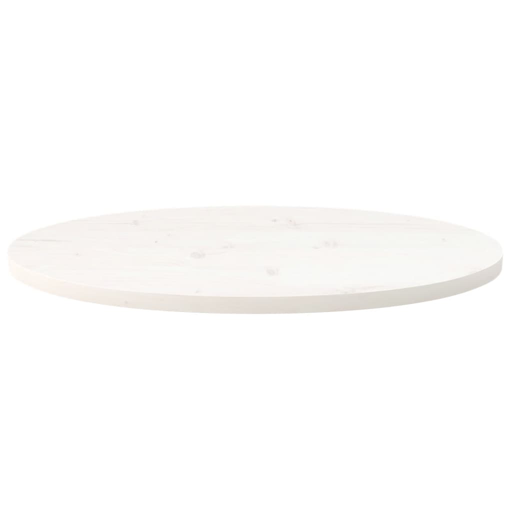 Dessus de table blanc 70x35x2,5 cm bois de pin massif ovale - XIOS