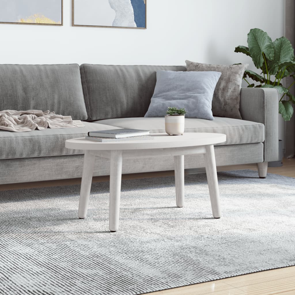 Dessus de table blanc 80x40x2,5 cm bois de pin massif ovale - XIOS