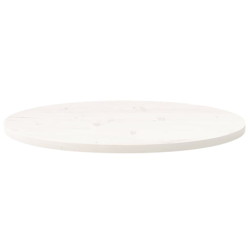 Dessus de table blanc 80x40x2,5 cm bois de pin massif ovale - XIOS