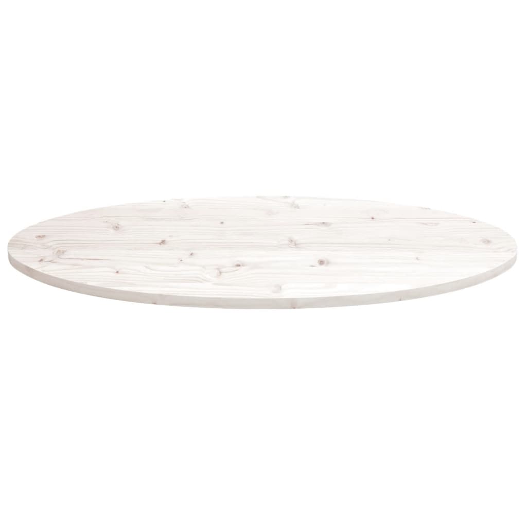 Dessus de table blanc 110x55x2,5 cm bois de pin massif ovale - XIOS