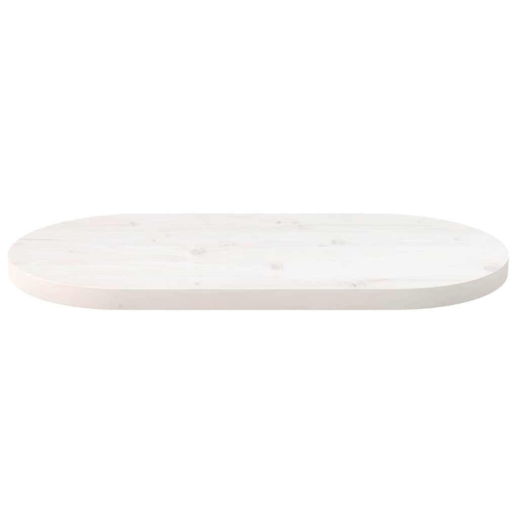 Dessus de table blanc 60x30x2,5 cm bois de pin massif ovale - XIOS