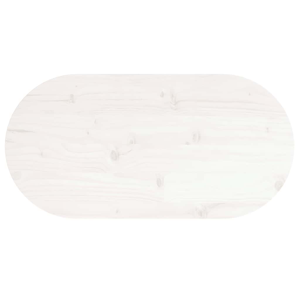 Dessus de table blanc 60x30x2,5 cm bois de pin massif ovale - XIOS