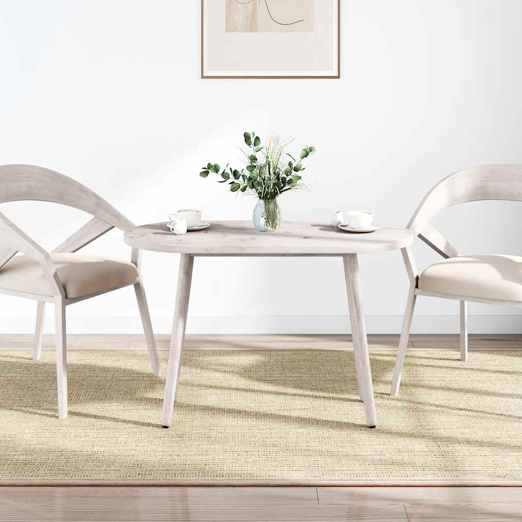 Dessus de table blanc 100x50x2,5 cm bois de pin massif ovale - XIOS