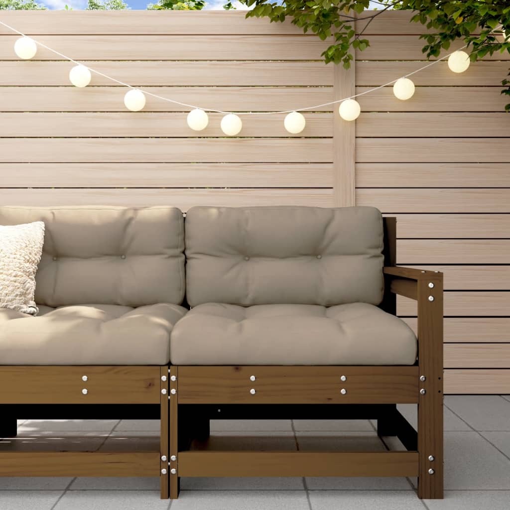 Canapé d'angle marron miel bois de pin solide Éléments pour canapés modulables de jardin vidaXL