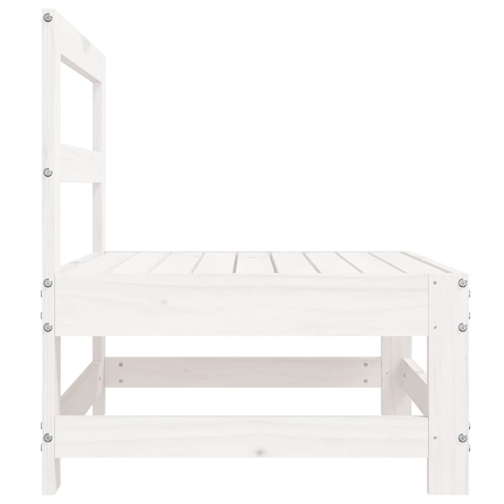 Canapés centraux de jardin 2 pcs blanc bois de pin massif Éléments pour canapés modulables de jardin vidaXL