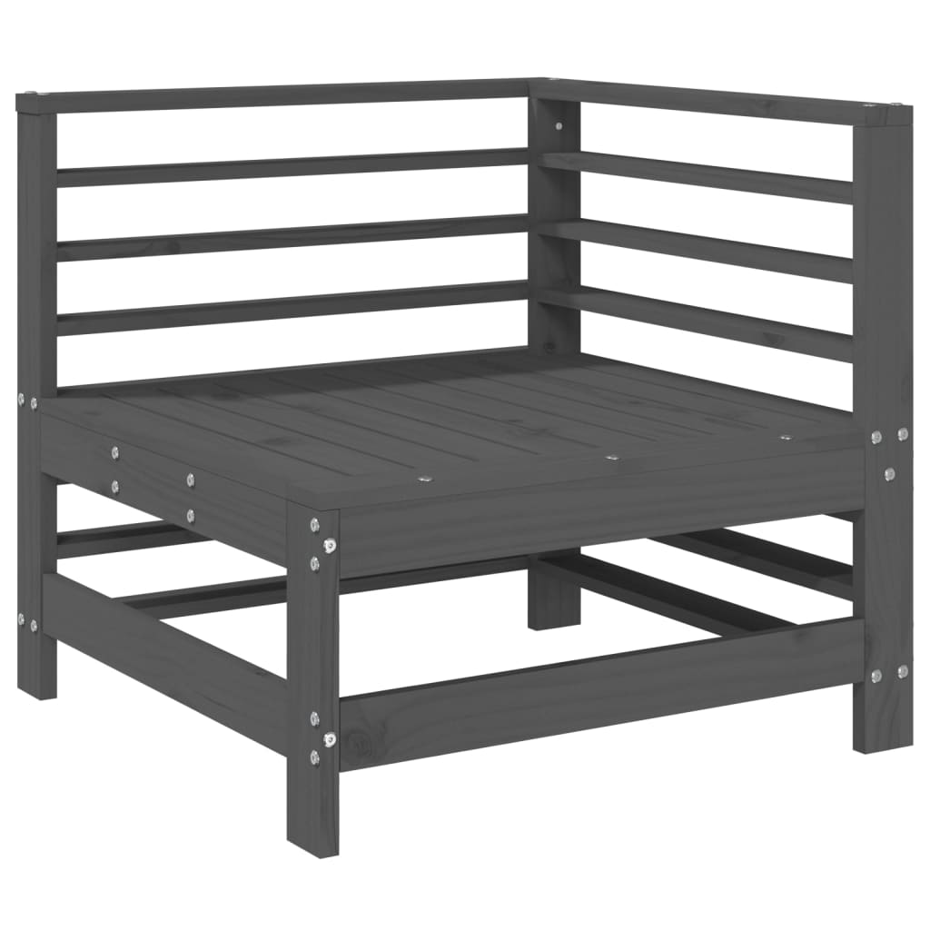 Canapé d'angle de jardin gris bois de pin massif Éléments pour canapés modulables de jardin vidaXL