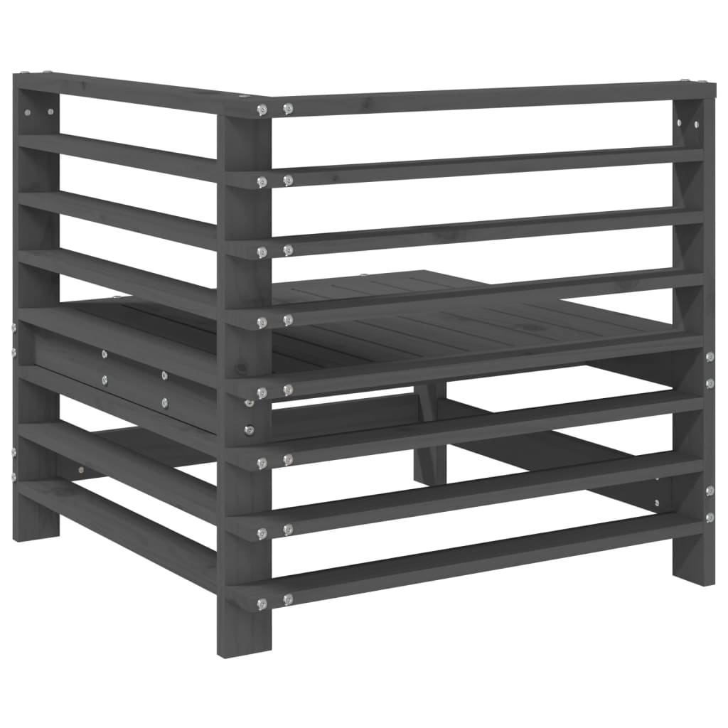 Canapé d'angle de jardin gris bois de pin massif Éléments pour canapés modulables de jardin vidaXL