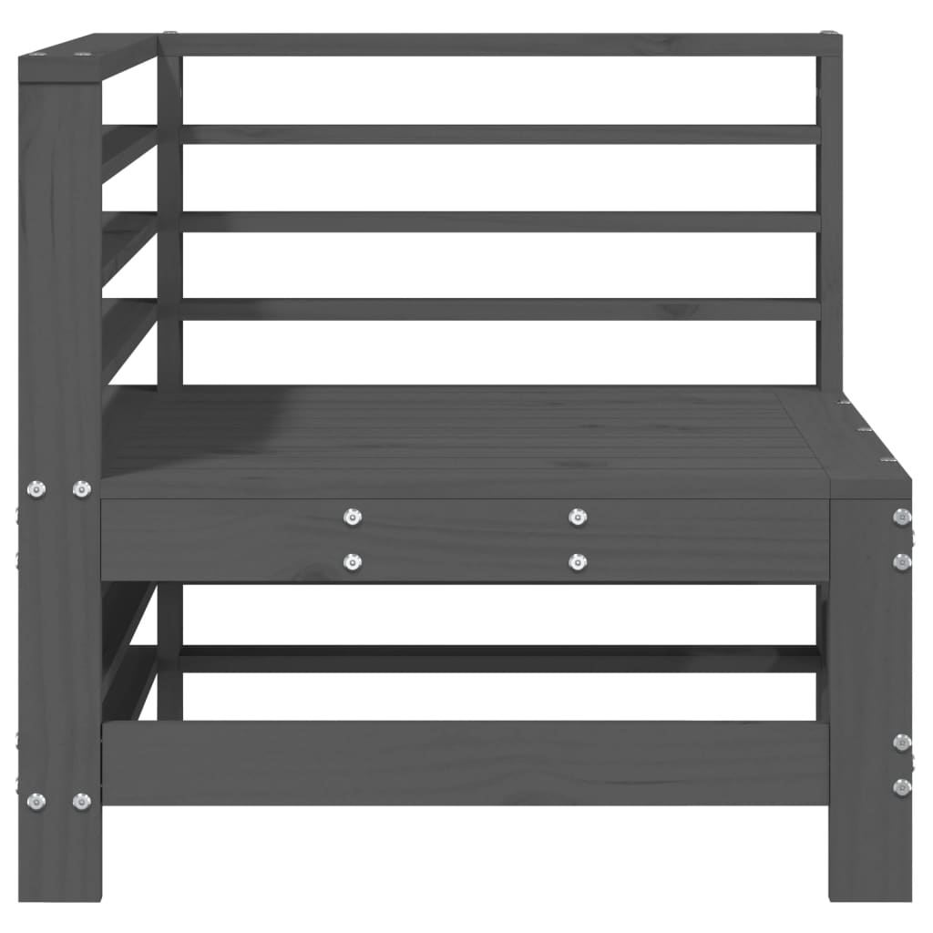 Canapé d'angle de jardin gris bois de pin massif Éléments pour canapés modulables de jardin vidaXL
