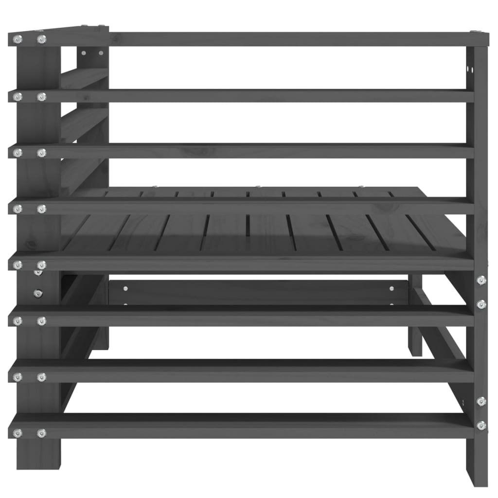 Canapé d'angle de jardin gris bois de pin massif Éléments pour canapés modulables de jardin vidaXL